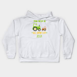 Promoted to Big brother tractor announcing pregnancy 2021 Kids Hoodie